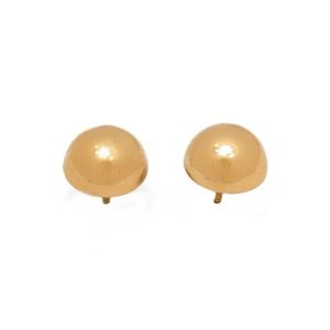 18k Yellow Gold Half "Solar" Ball Stud Earrings
